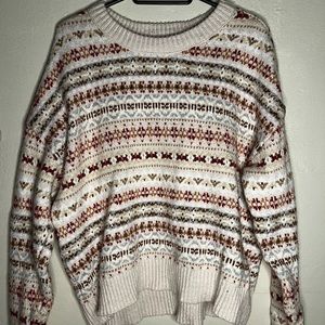 American Eagle Fair Isle Snowdrift Oatmeal Sweater